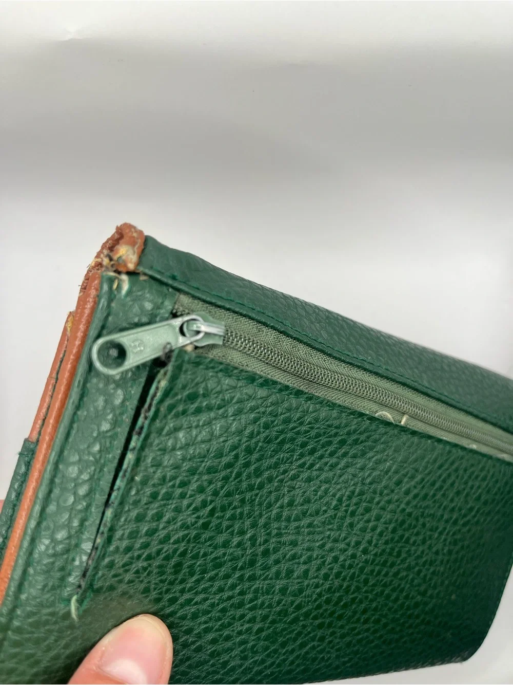 Vintage Outland Green and Brown Leather Wallet